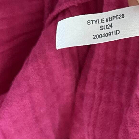 J Crew Tiered Mini Flutter Sleeve Gauze Dress Size 10 Mageneta Pink Resort Vacay - Picture 8 of 8